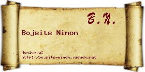 Bojsits Ninon névjegykártya
